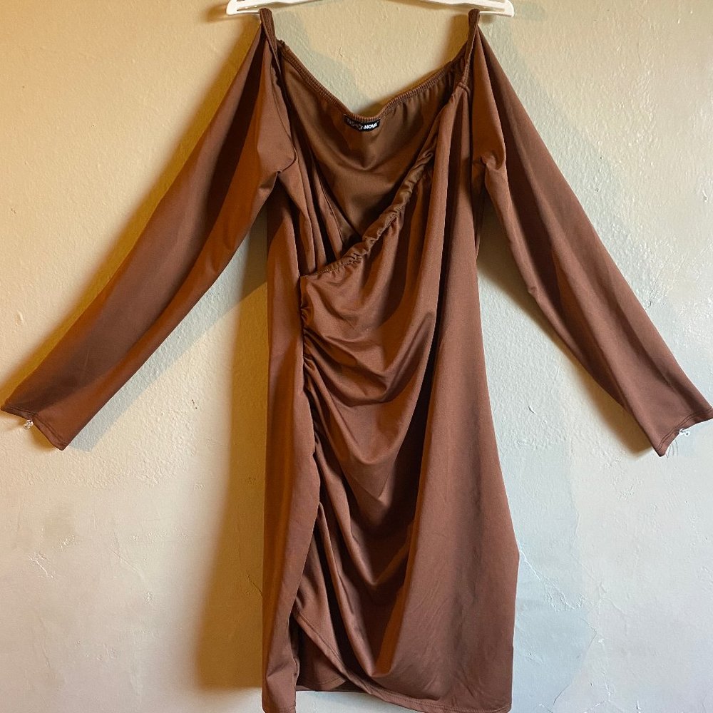 Brown mini dress
